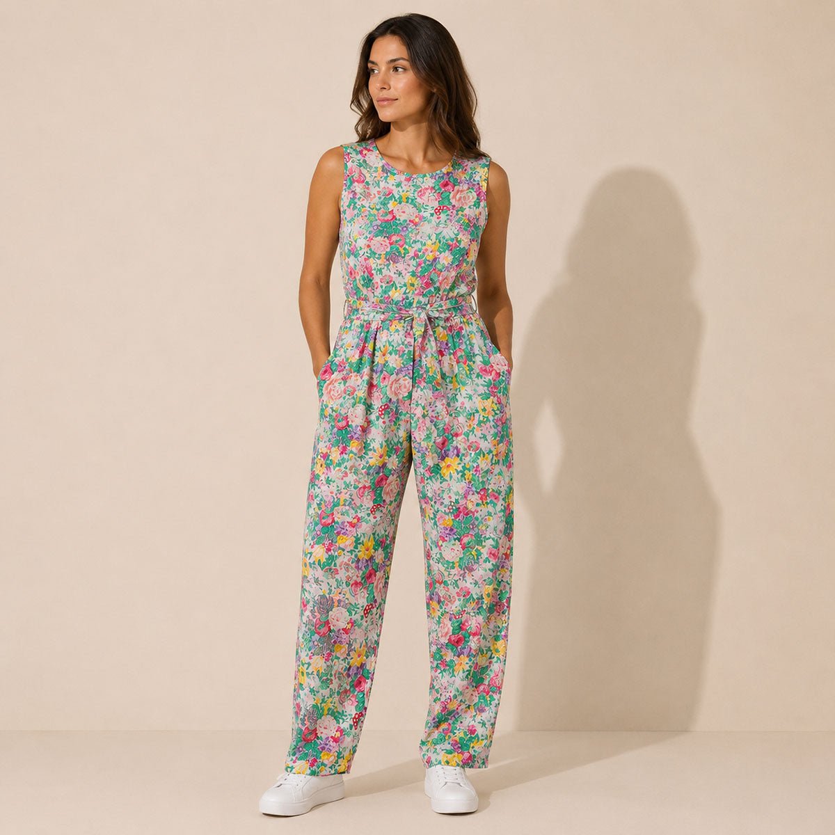 Fashion Circle Vintage Floral Jumpsuit M/L Belted NWOT – jumpsuit product photo 1 | RewearableUK