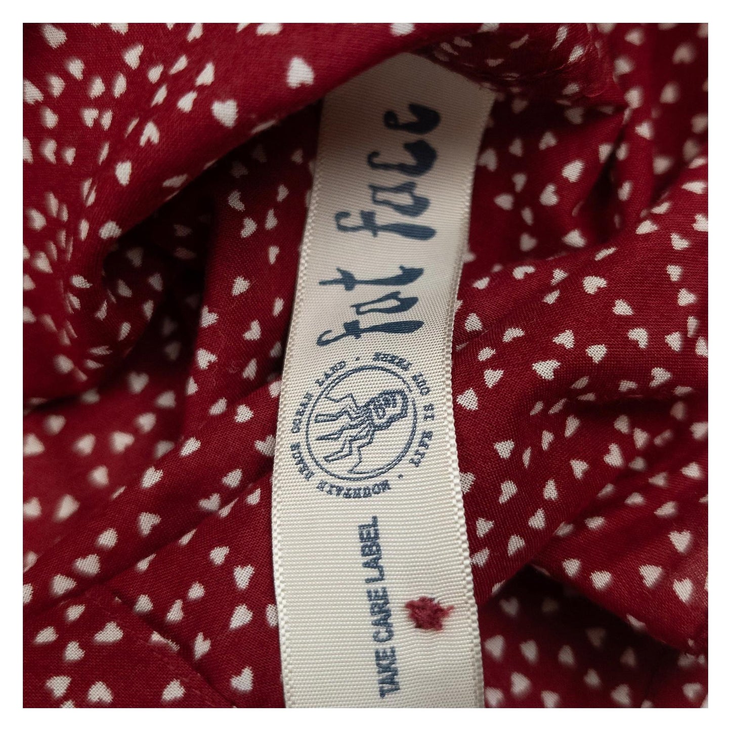 Fat Face Red Heart Print Shirt Size UK 12 Cotton Long Sleeve Button Up Casual by Fat Face – | RewearableUK