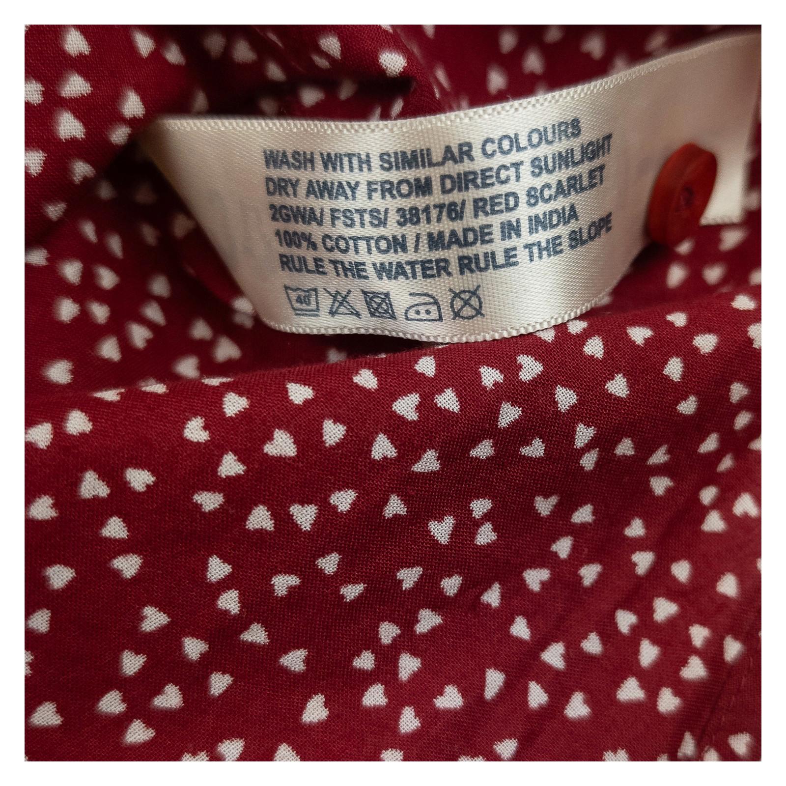 Fat Face Red Heart Print Shirt Size UK 12 Cotton Long Sleeve Button Up Casual by Fat Face – | RewearableUK