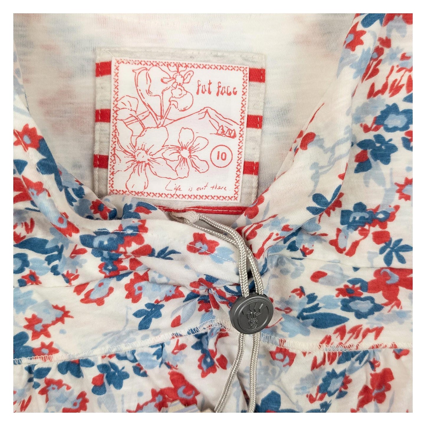 Fat Face Woman White Floral Tunic Dress Size UK 10 Cotton BNWT Summer Beach by Fat Face – | RewearableUK