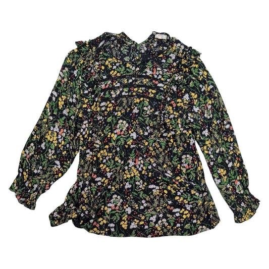 Fat Face Women's Black Floral Cold Shoulder Blouse UK 16 Frill Lace Trim – product photo 1 | RewearableUK