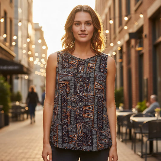 FatFace Aztec Tribal Print Tunic Top Purple | Women's UK 10 by Fat Face – blouse | RewearableUK