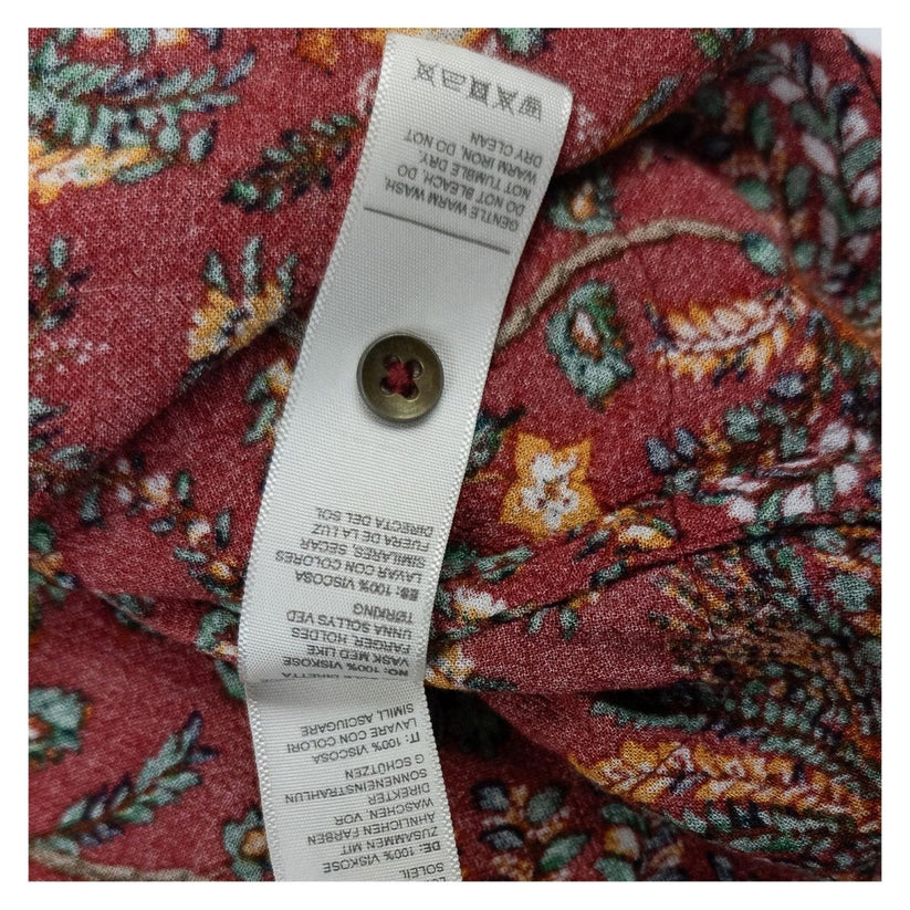 FatFace Top UK 12 Red Floral Print 100% Viscose Sleeveless Tunic Blouse by Fat Face – | RewearableUK