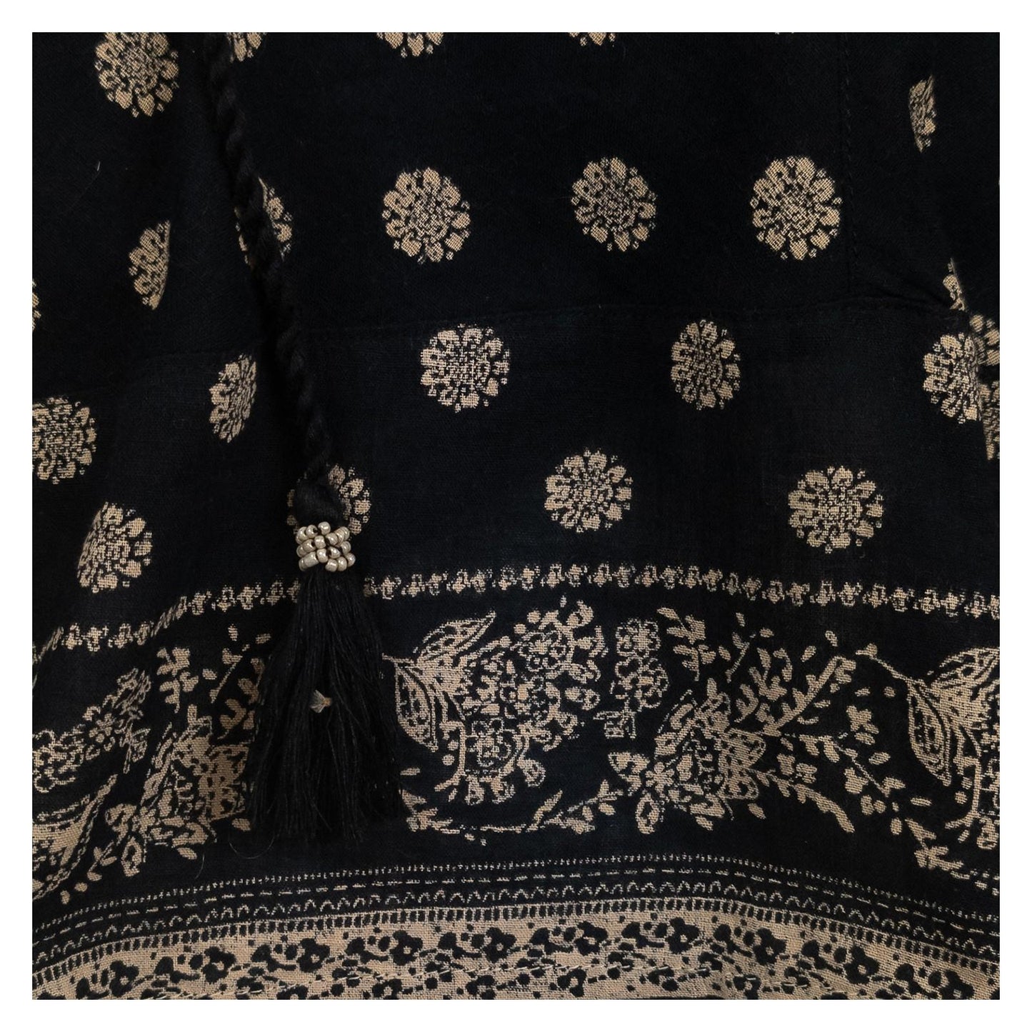 FatFace Top UK 14 Black Floral Handkerchief Hem Cami Strappy Tassel Boho by Fat Face – | RewearableUK