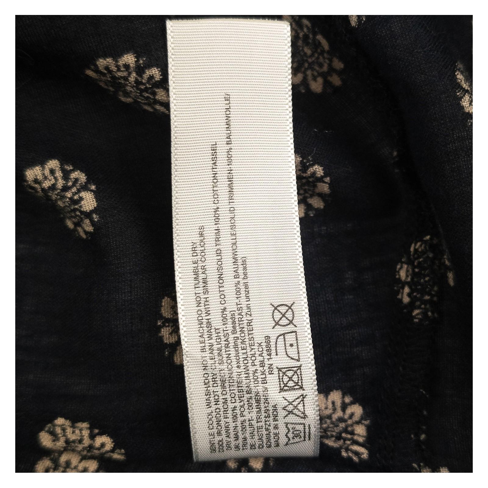 FatFace Top UK 14 Black Floral Handkerchief Hem Cami Strappy Tassel Boho by Fat Face – | RewearableUK