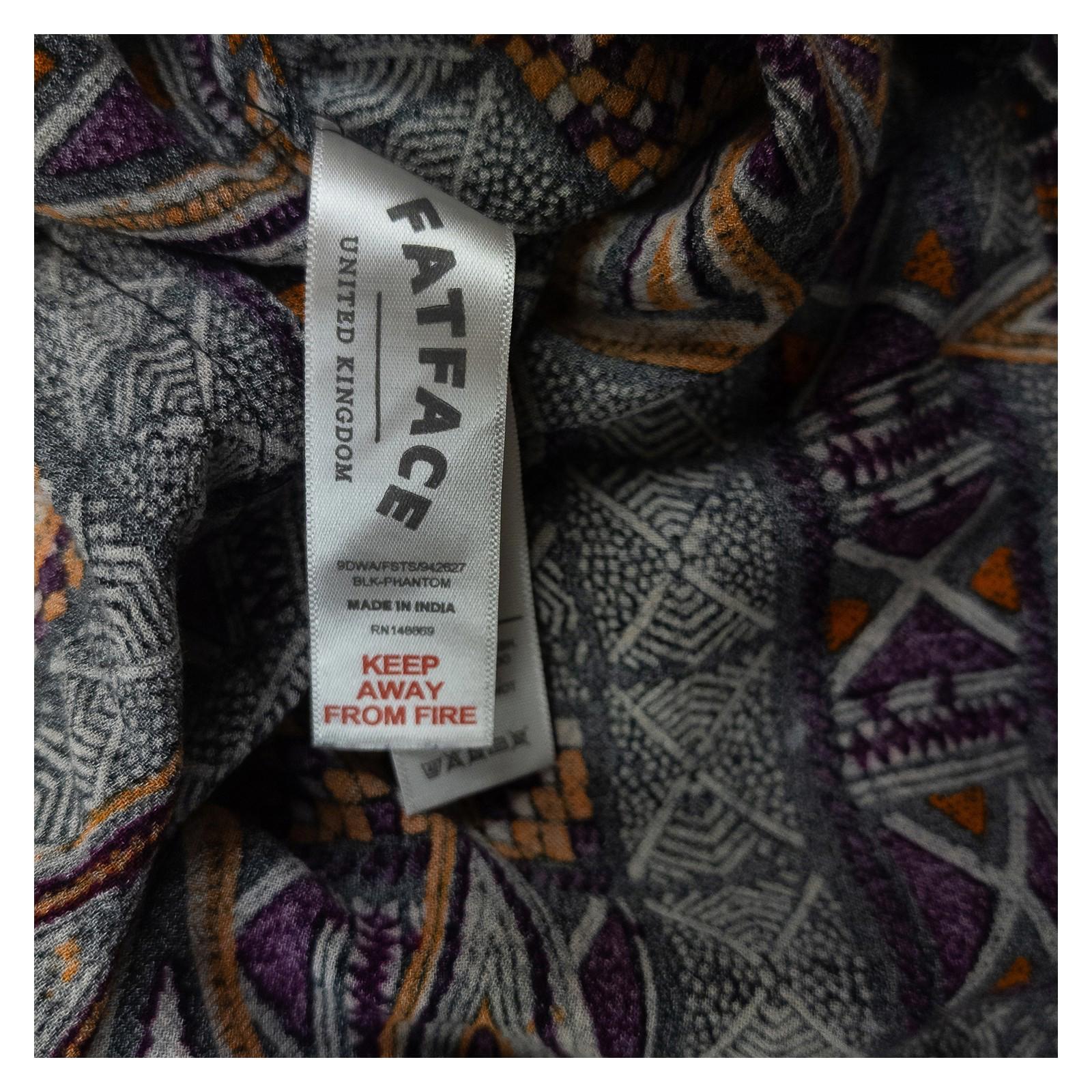 FatFace Tunic Top UK 10 Purple Orange Aztec Tribal Print Sleeveless Pockets by Fat Face – | RewearableUK