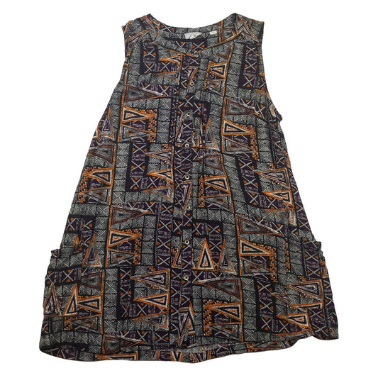 FatFace Tunic Top UK 10 Purple Orange Aztec Tribal Print Sleeveless Pockets by Fat Face – | RewearableUK