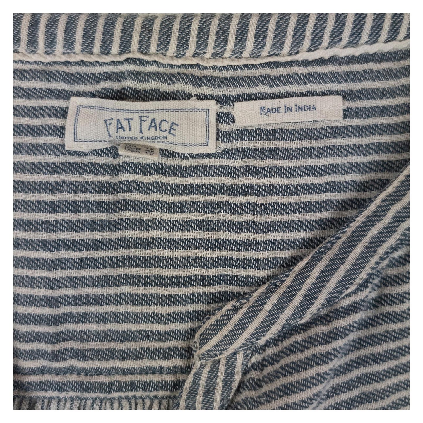 FatFace Tunic Top UK 8 Blue White Stripe 100% Cotton Pockets Tie Belt by Fat Face – | RewearableUK
