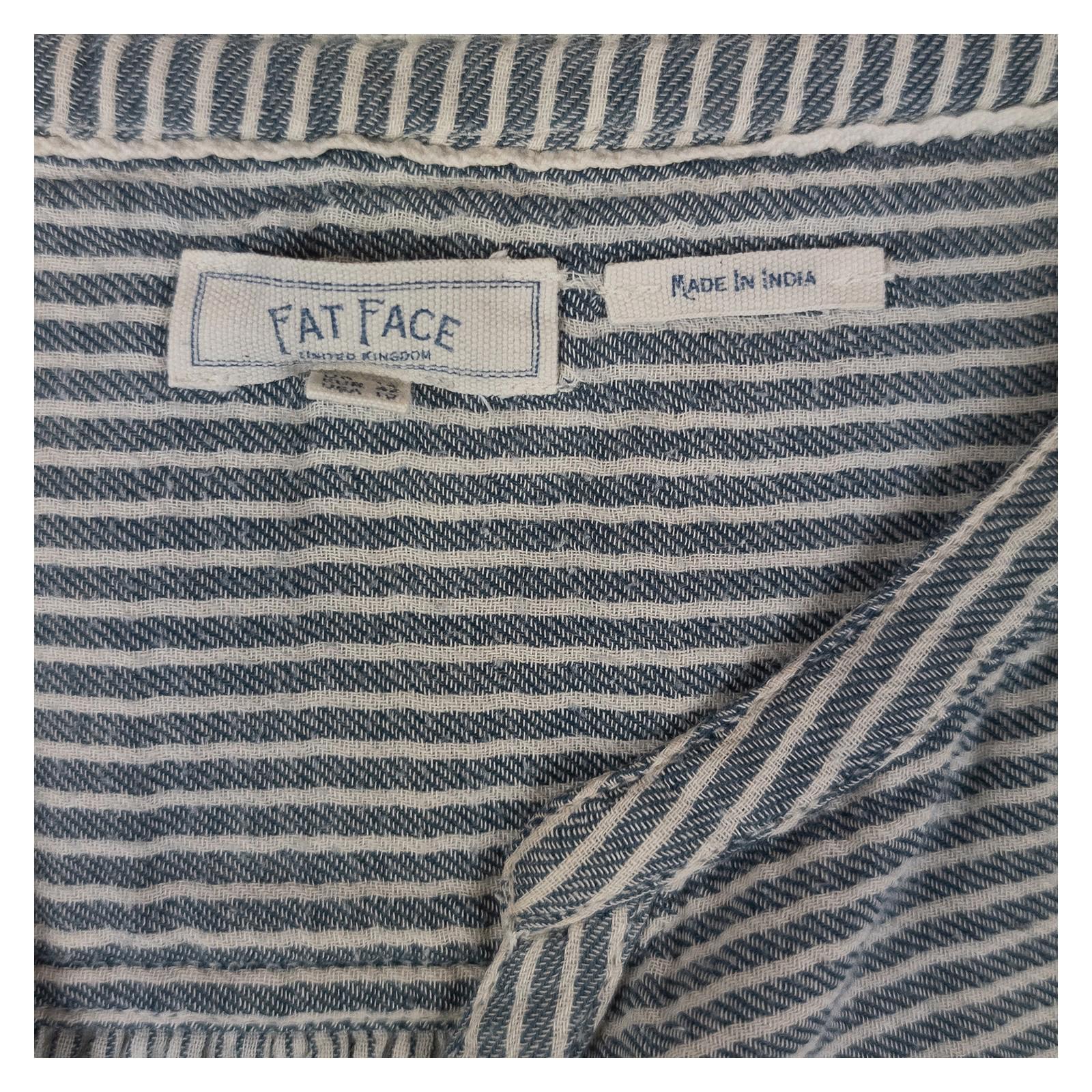 FatFace Tunic Top UK 8 Blue White Stripe 100% Cotton Pockets Tie Belt by Fat Face – | RewearableUK