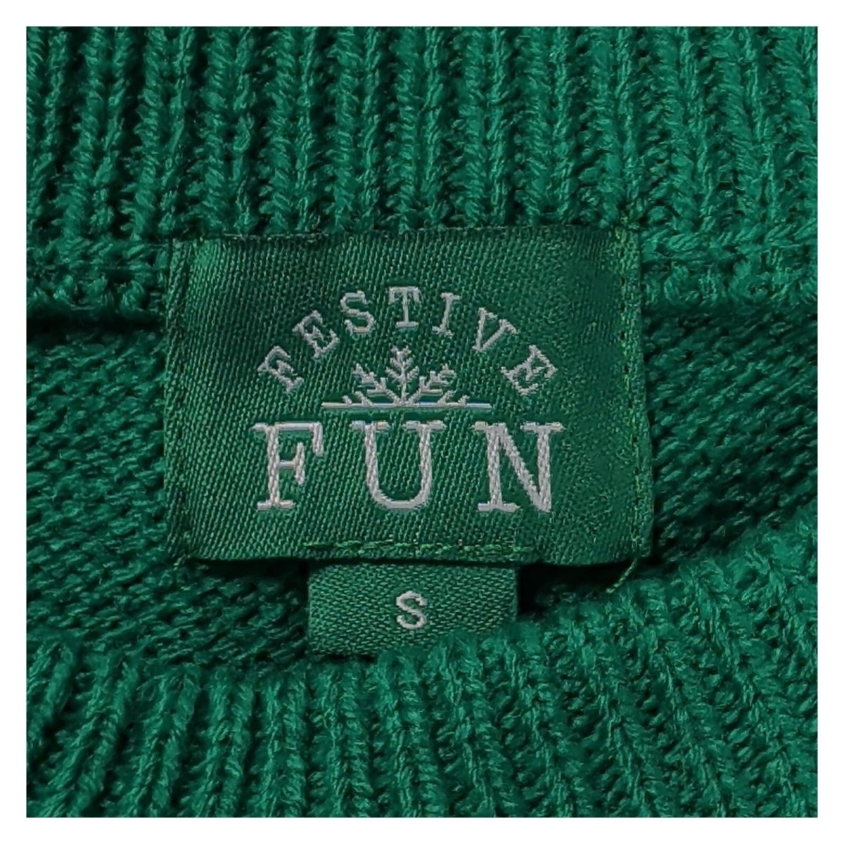 Festive Fun Men's Christmas Jumper S Green Reinbeer Beer Reindeer 3D Pom Pom – product photo 3 | RewearableUK