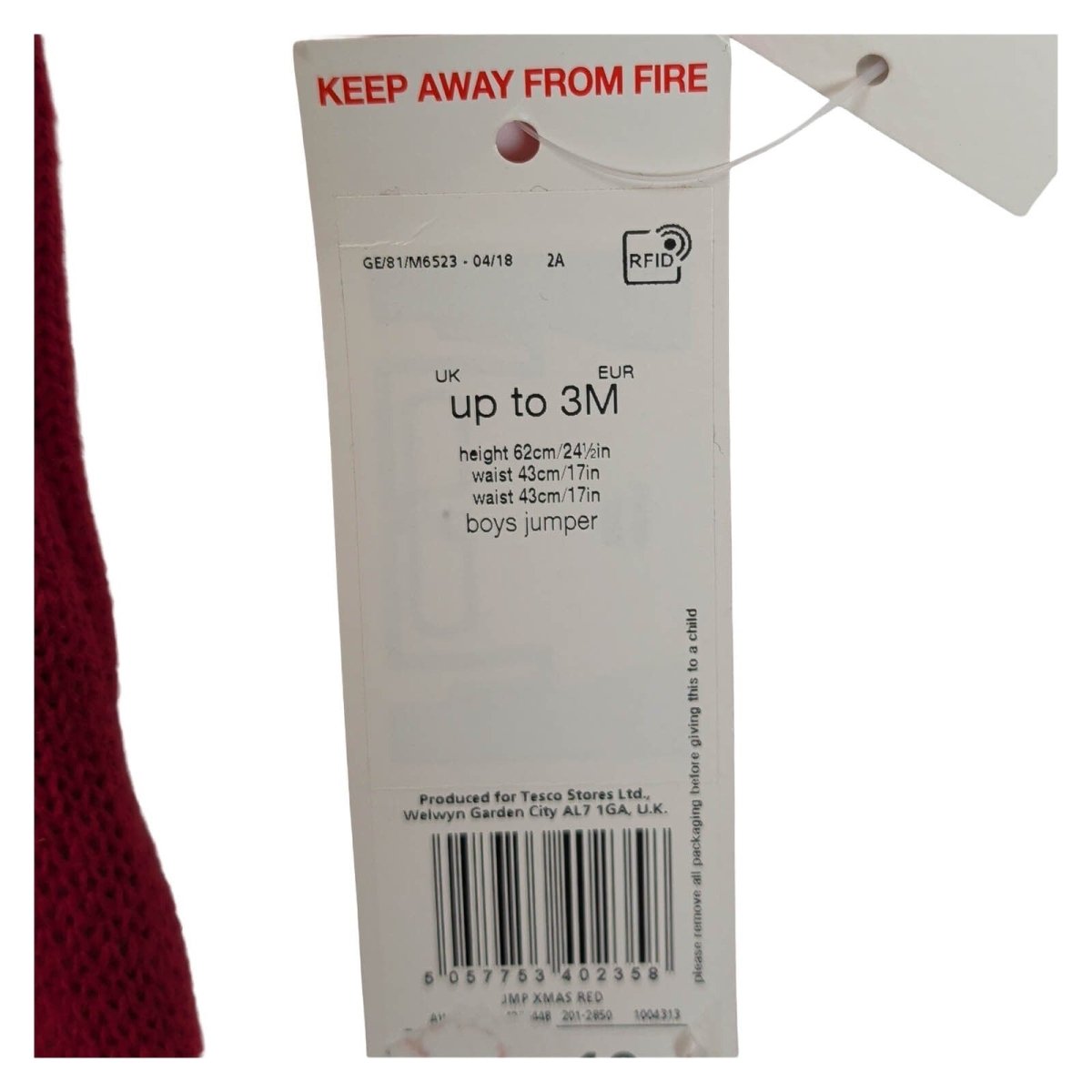 F&F Baby Boys Reindeer Christmas Jumper 0-3 Months Red New with Tags – Christmas Jumper product photo 4 | RewearableUK