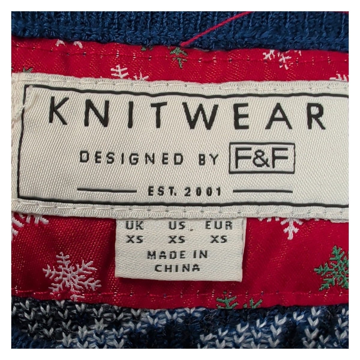 F&F Men's Light Up Christmas Jumper XS Navy Ski Fair Isle LED Xmas – product photo 7 | RewearableUK