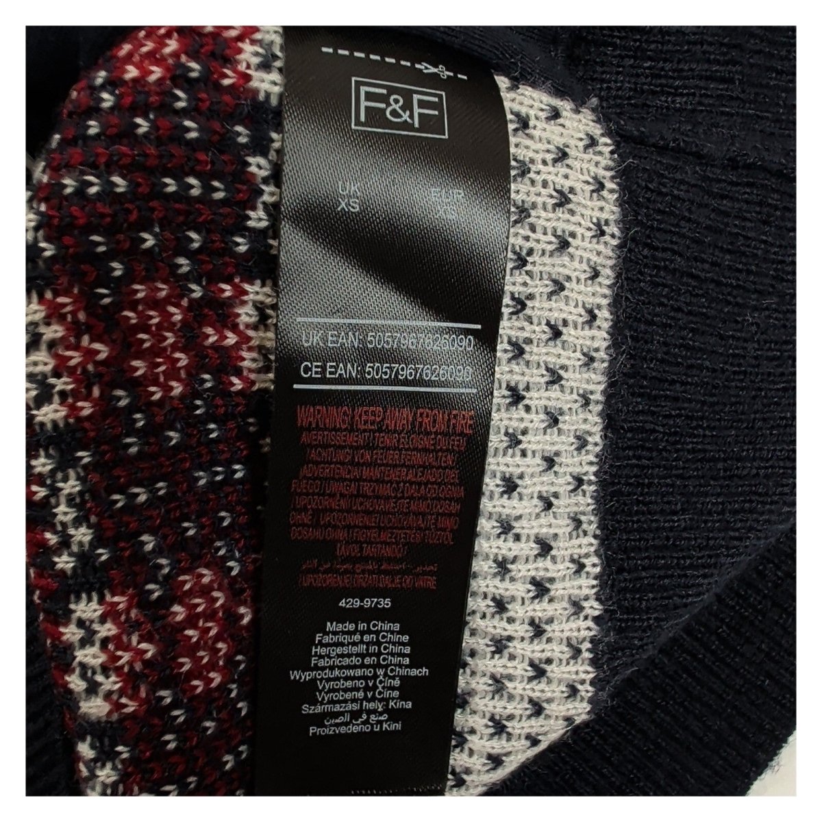 F&F Men's Light Up Christmas Jumper XS Navy Ski Fair Isle LED Xmas – product photo 8 | RewearableUK