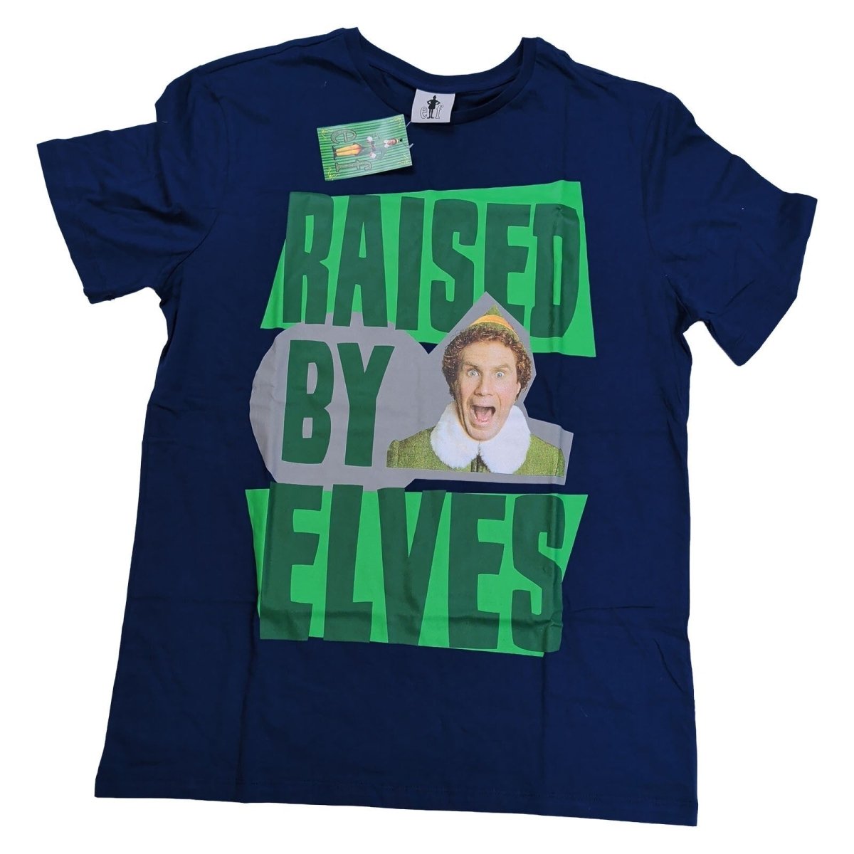 F&F Men's T-Shirt L Navy Raised By Elves ELF Graphic 100% Cotton – product photo 1 | RewearableUK