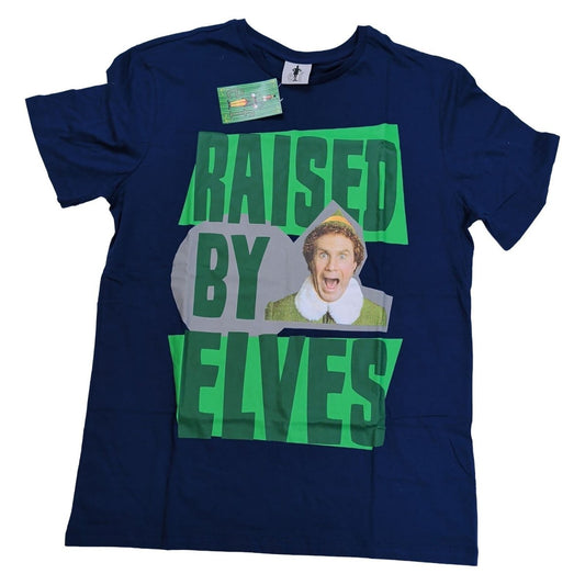 F&F Men's T-Shirt L Navy Raised By Elves ELF Graphic 100% Cotton – product photo 1 | RewearableUK