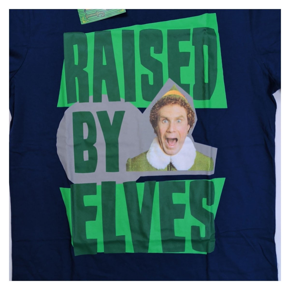 F&F Men's T-Shirt L Navy Raised By Elves ELF Graphic 100% Cotton – product photo 2 | RewearableUK