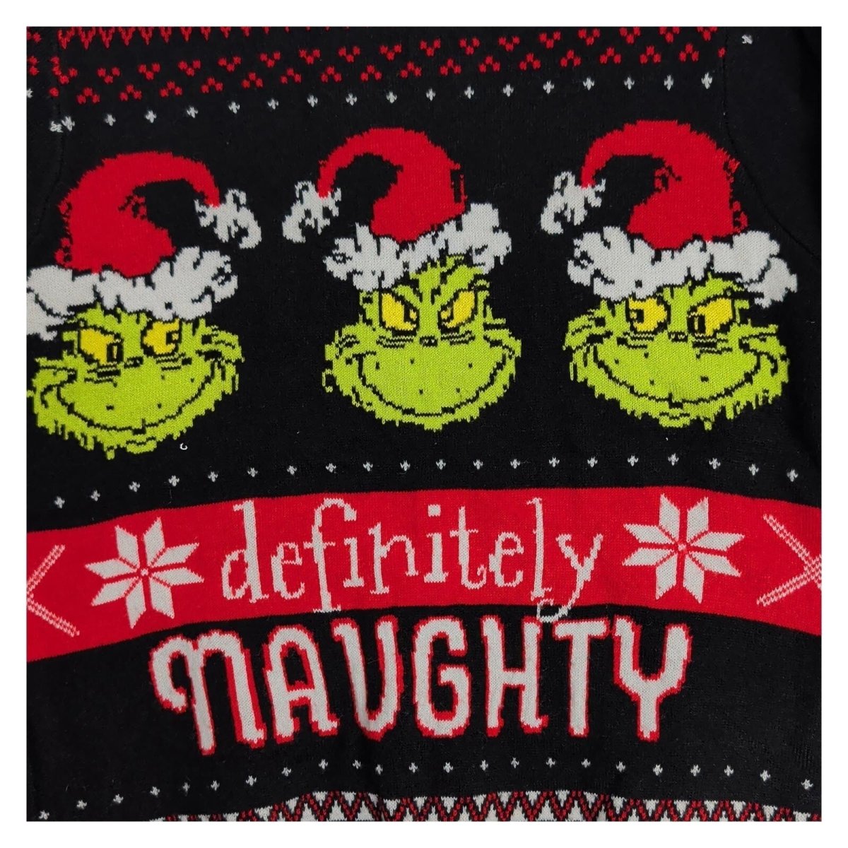 F&F The Grinch Christmas Jumper 11-12 years Black Definitely Naughty Kids Xmas – product photo 2 | RewearableUK