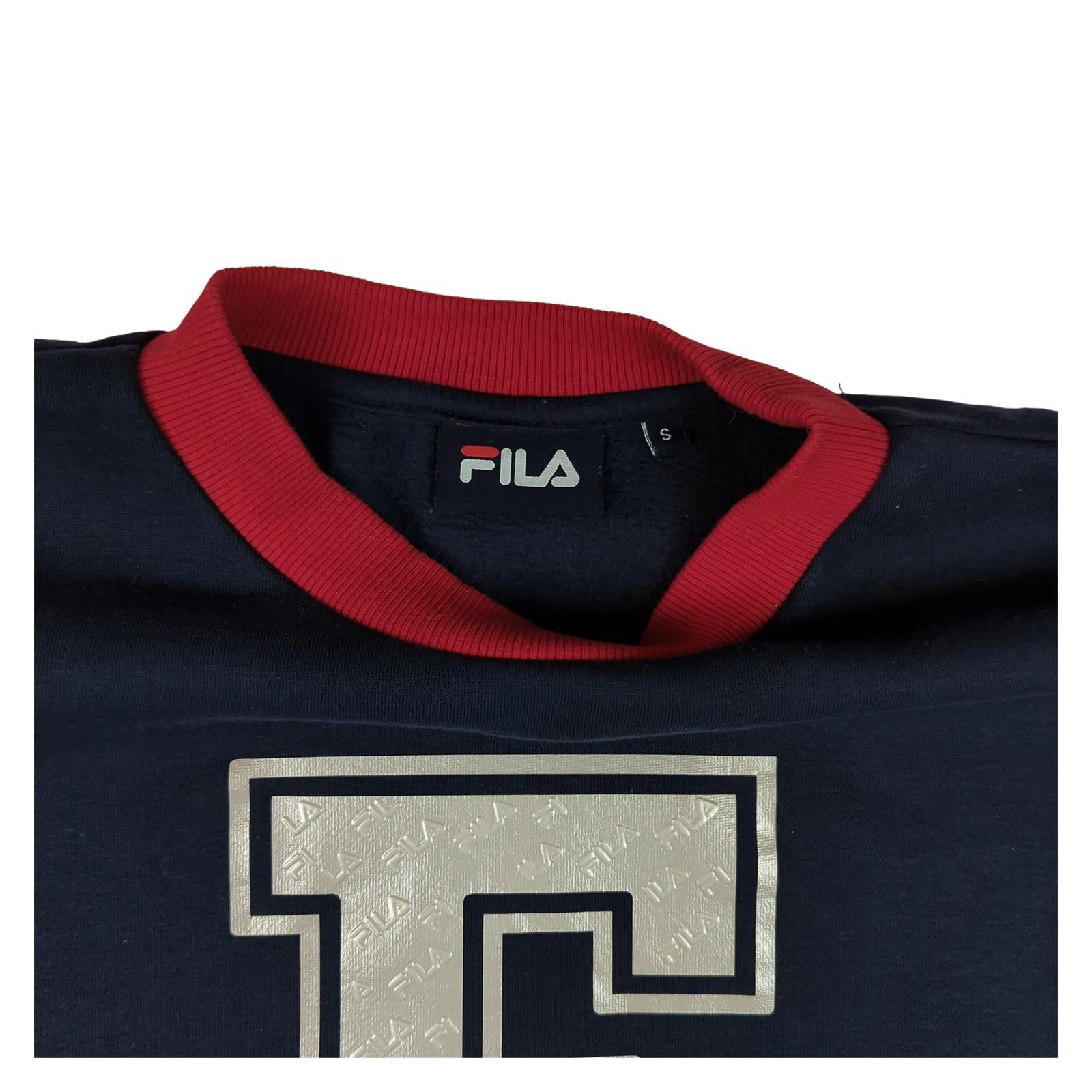 Fila Fila Men’s Navy Crew Neck Sweater Size S Retro Style Classic Sweater & Hoodie RewearableUK