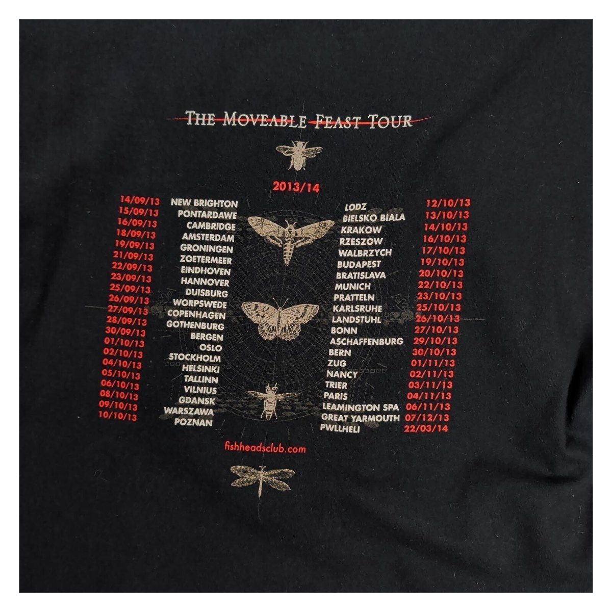 Fish Marillion Moveable Feast Tour 2013/14 T-Shirt XL Black Gildan Prog Rock Tee – product photo 4 | RewearableUK