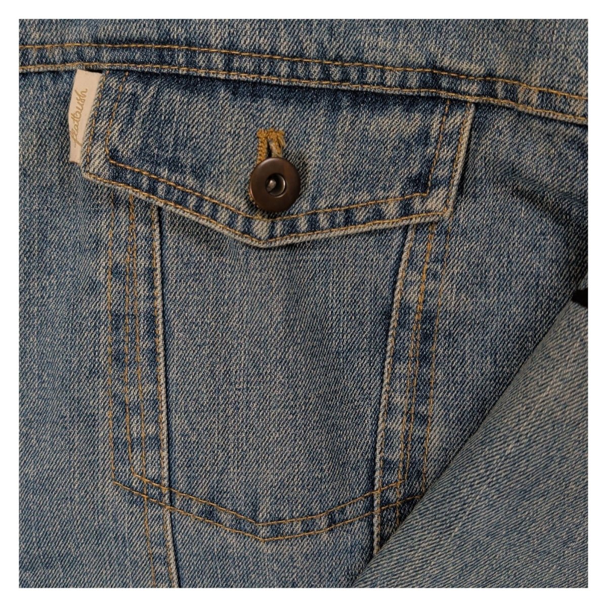 Flatbush Denim Sherpa Trucker Jacket L Blue Graphic Sleeves – product photo 2 | RewearableUK