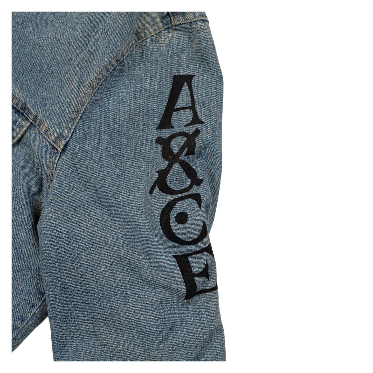 Flatbush Denim Sherpa Trucker Jacket L Blue Graphic Sleeves – product photo 3 | RewearableUK