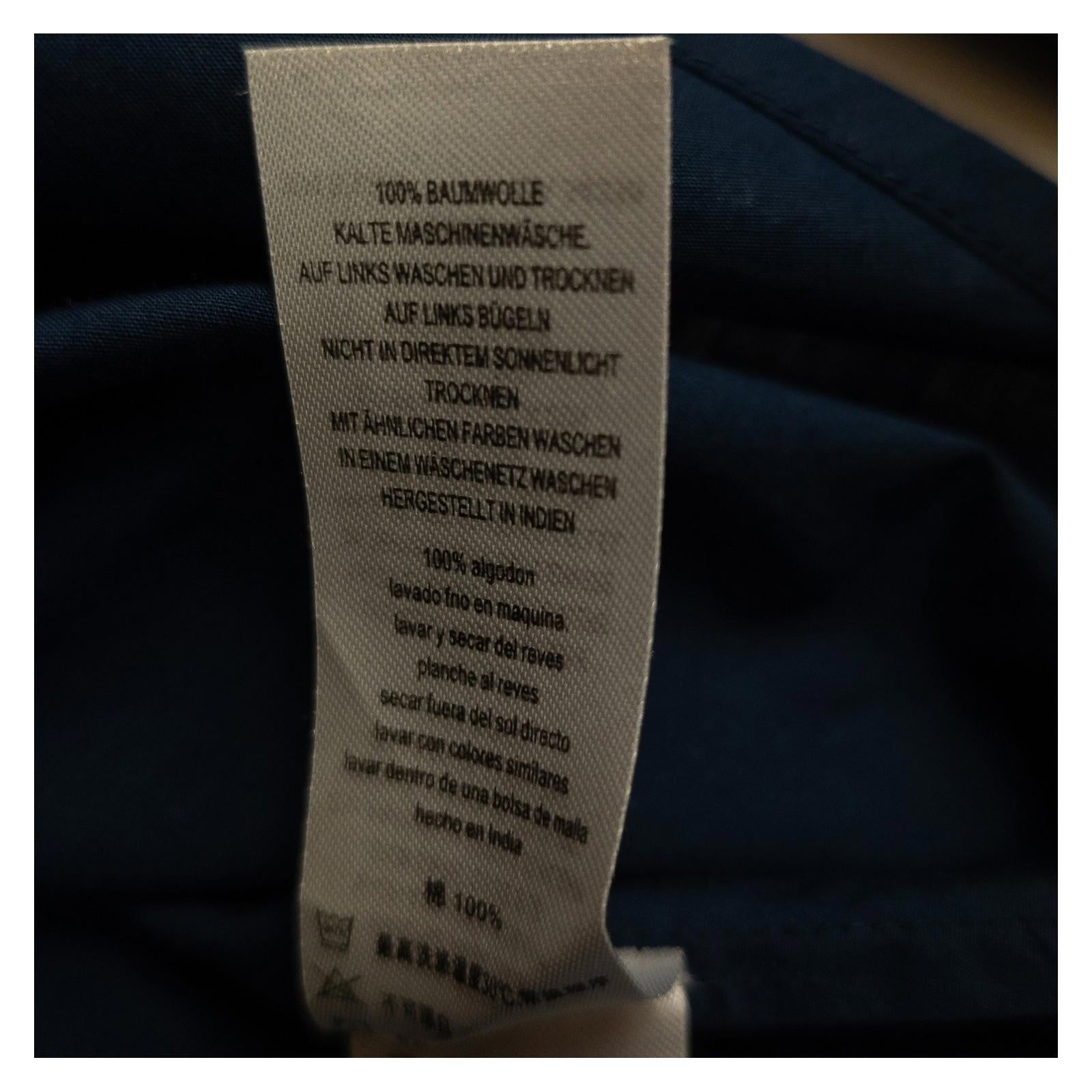 French Connection Navy Blue Cotton Shirt Blouse Lace Sleeve Detail Top Size L by French Connection – | RewearableUK