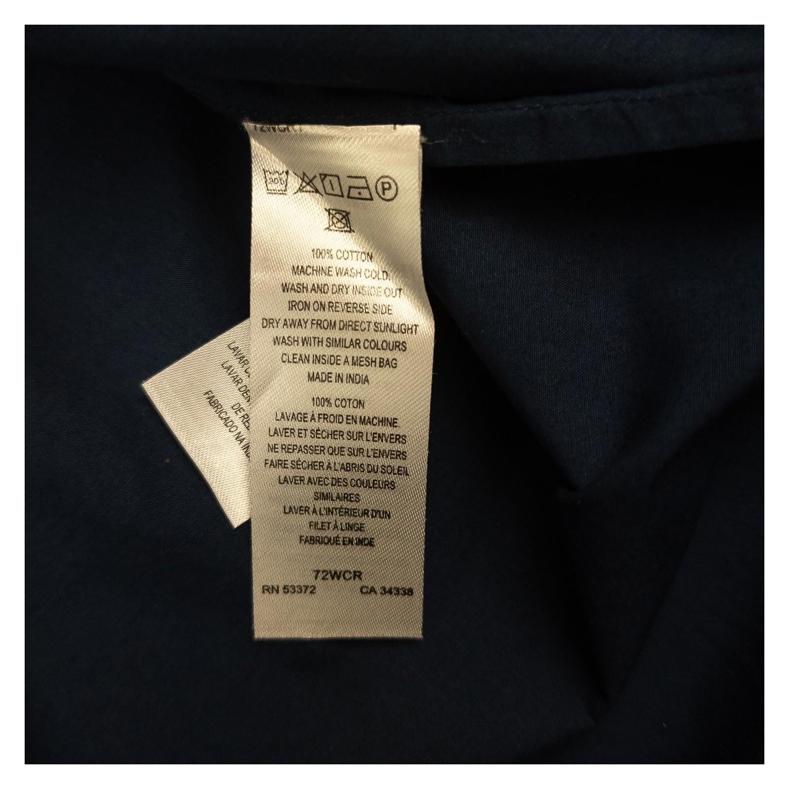 French Connection Navy Blue Cotton Shirt Blouse Lace Sleeve Detail Top Size L by French Connection – | RewearableUK