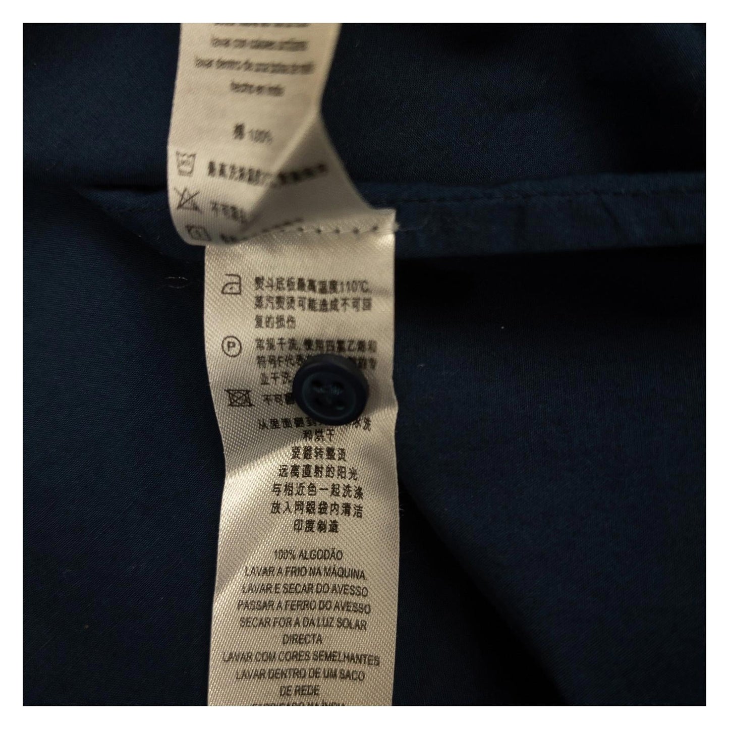 French Connection Navy Blue Cotton Shirt Blouse Lace Sleeve Detail Top Size L by French Connection – | RewearableUK