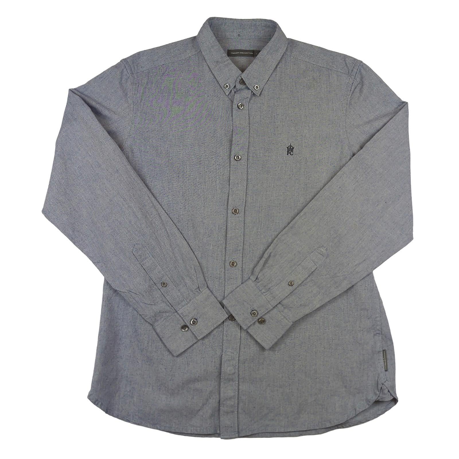 French Connection  Oxford Shirt Size Large Men’s Blue Cotton Long Sleeve Button Up Casual Smart Top shirt RewearableUK