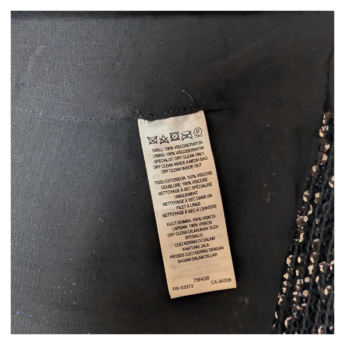 French Connection Sequin Jacket UK 6 Blue Bronze Black Open Front Party Bolero by French Connection – | RewearableUK