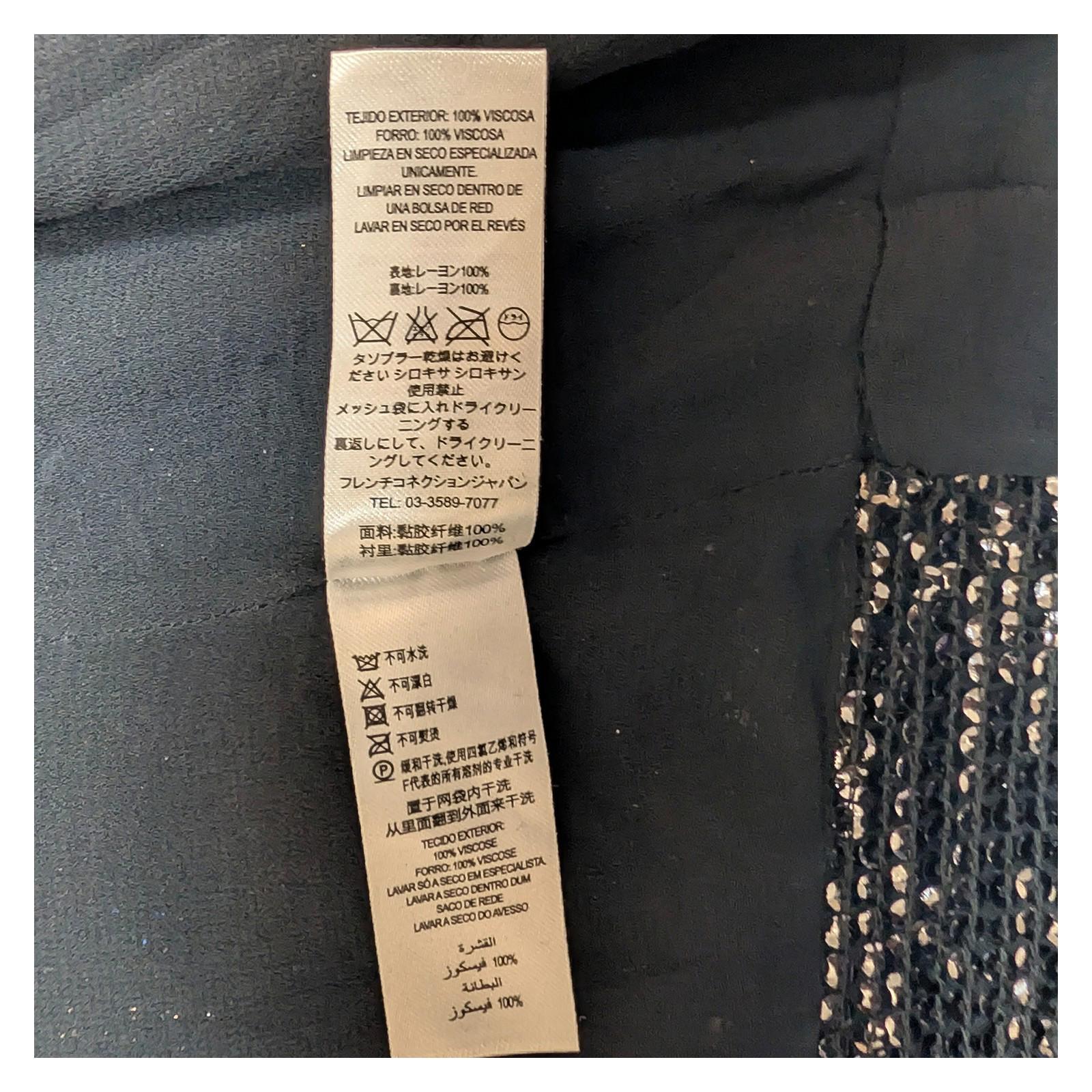 French Connection Sequin Jacket UK 6 Blue Bronze Black Open Front Party Bolero by French Connection – | RewearableUK