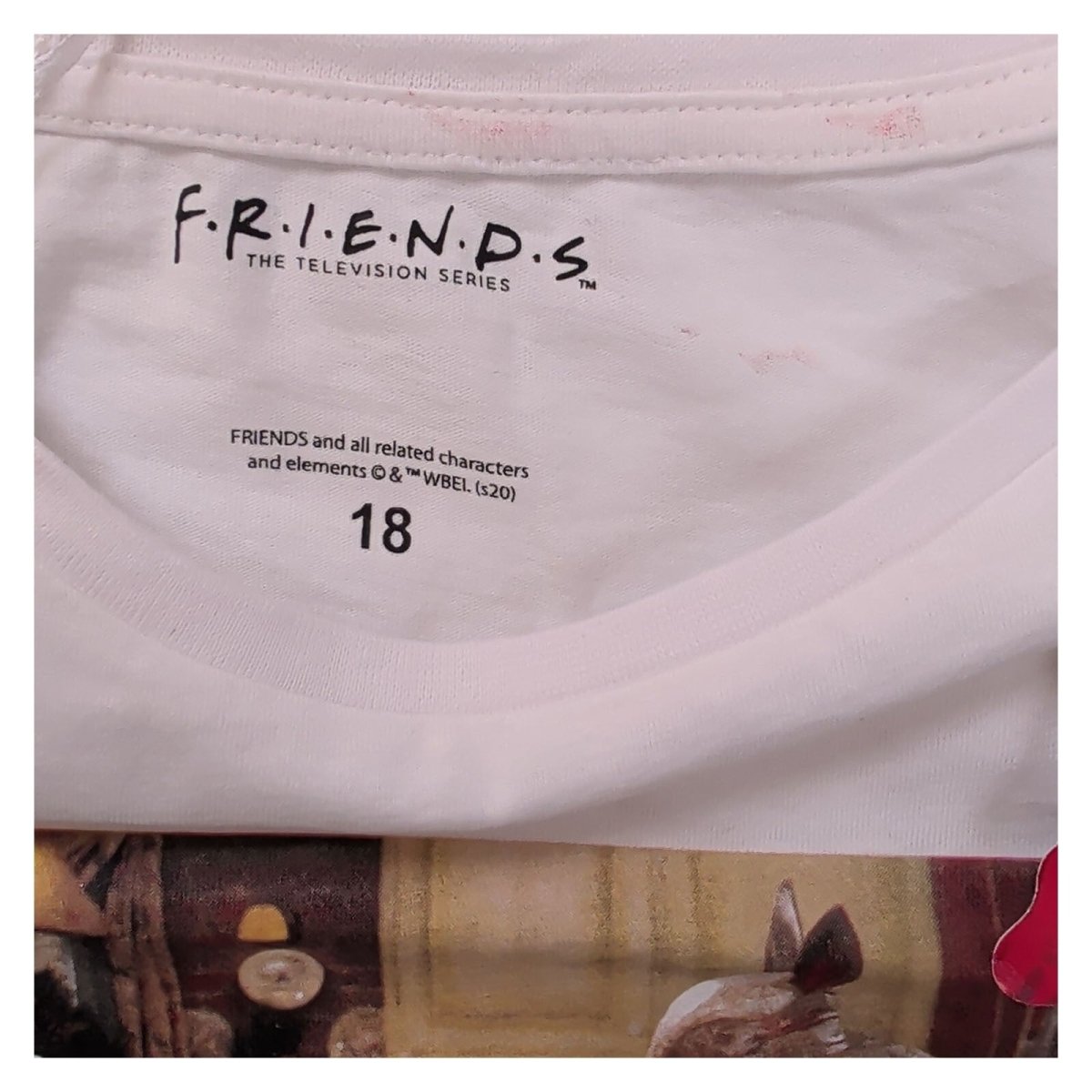 Friends Unisex Adults T-Shirt 18 White Holiday Armadillo Graphic 100% Cotton – product photo 3 | RewearableUK