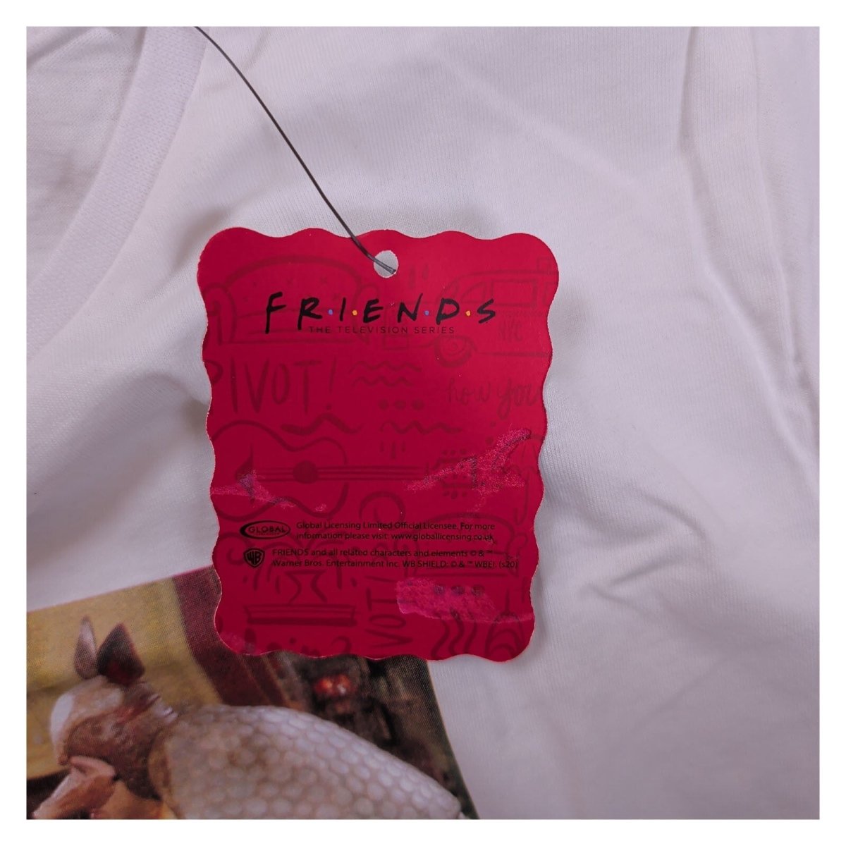 Friends Unisex Adults T-Shirt 18 White Holiday Armadillo Graphic 100% Cotton – product photo 4 | RewearableUK