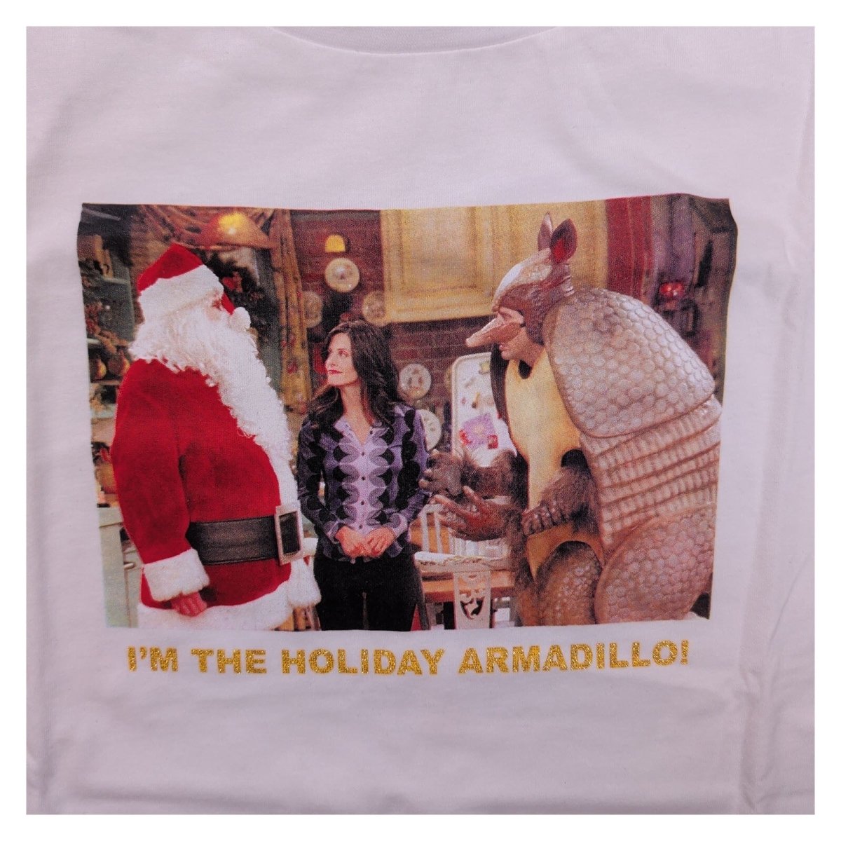 Friends Women's T-Shirt Size 18 White Holiday Armadillo Graphic 100% Cotton – product photo 2 | RewearableUK