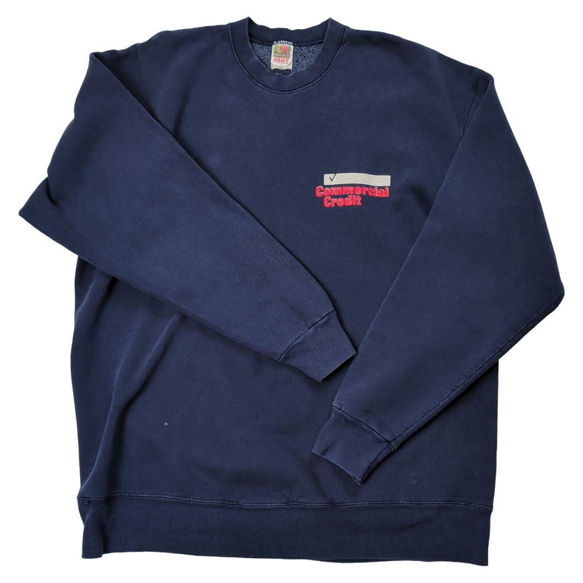 Fruit of the Loom Men's Sweatshirt XXL Navy Commercial Credit Embroidered 90% Cotton 10% Polyester – product photo 4 | RewearableUK