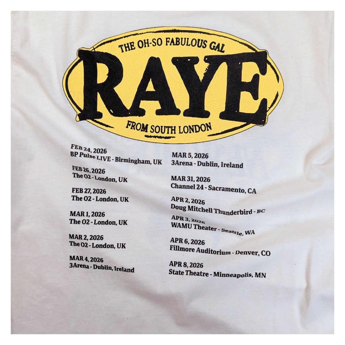 Fruit of the Loom Unisex T-Shirt L Cream Raye Tour Graphic – product photo 8 | RewearableUK