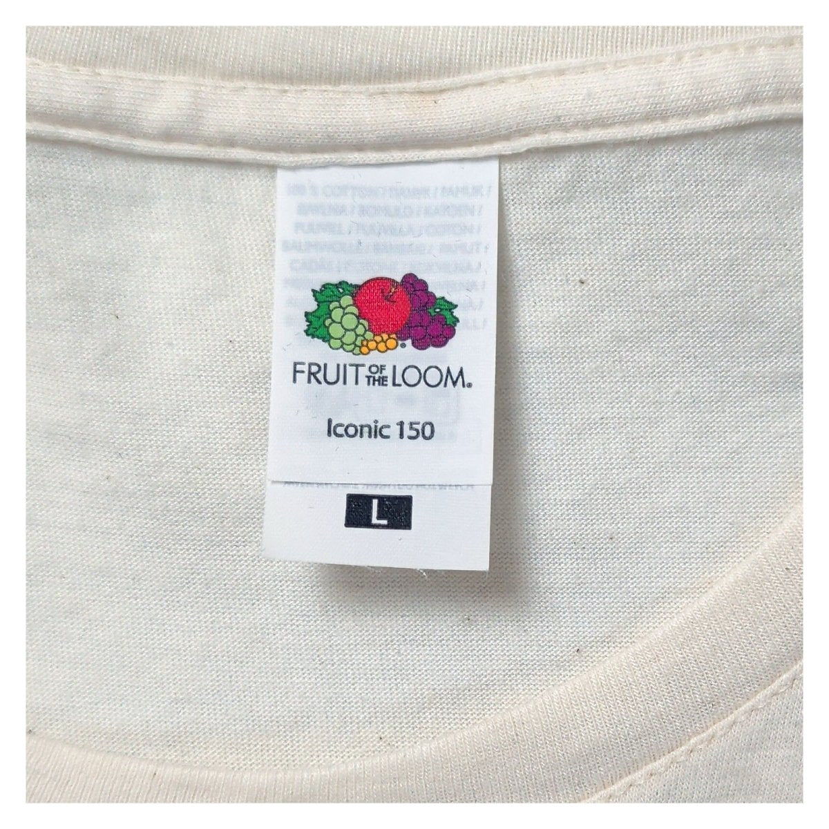 Fruit of the Loom Unisex T-Shirt L Cream Raye Tour Graphic – product photo 5 | RewearableUK