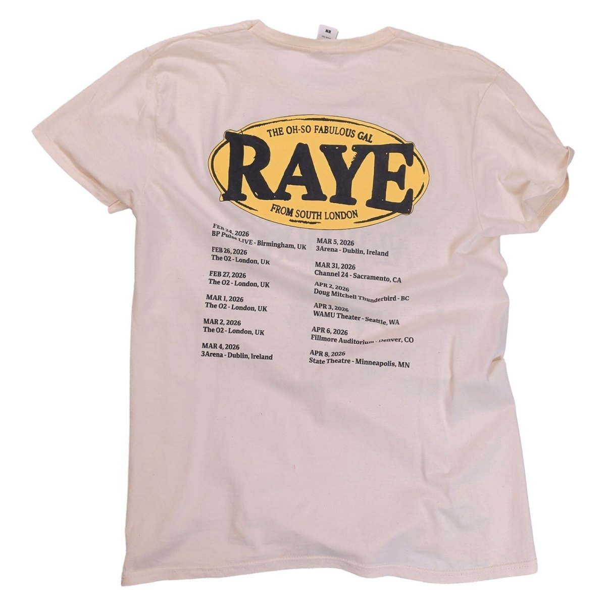 Fruit of the Loom Unisex T-Shirt L Cream Raye Tour Graphic – product photo 2 | RewearableUK