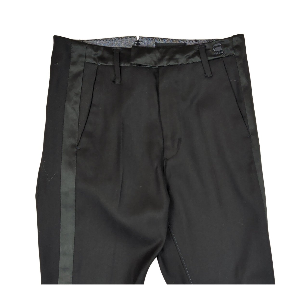 G-Star RAW Correct Women's Trousers W24 Black Tuxedo Stripe Smart Pants – product photo 3 | RewearableUK