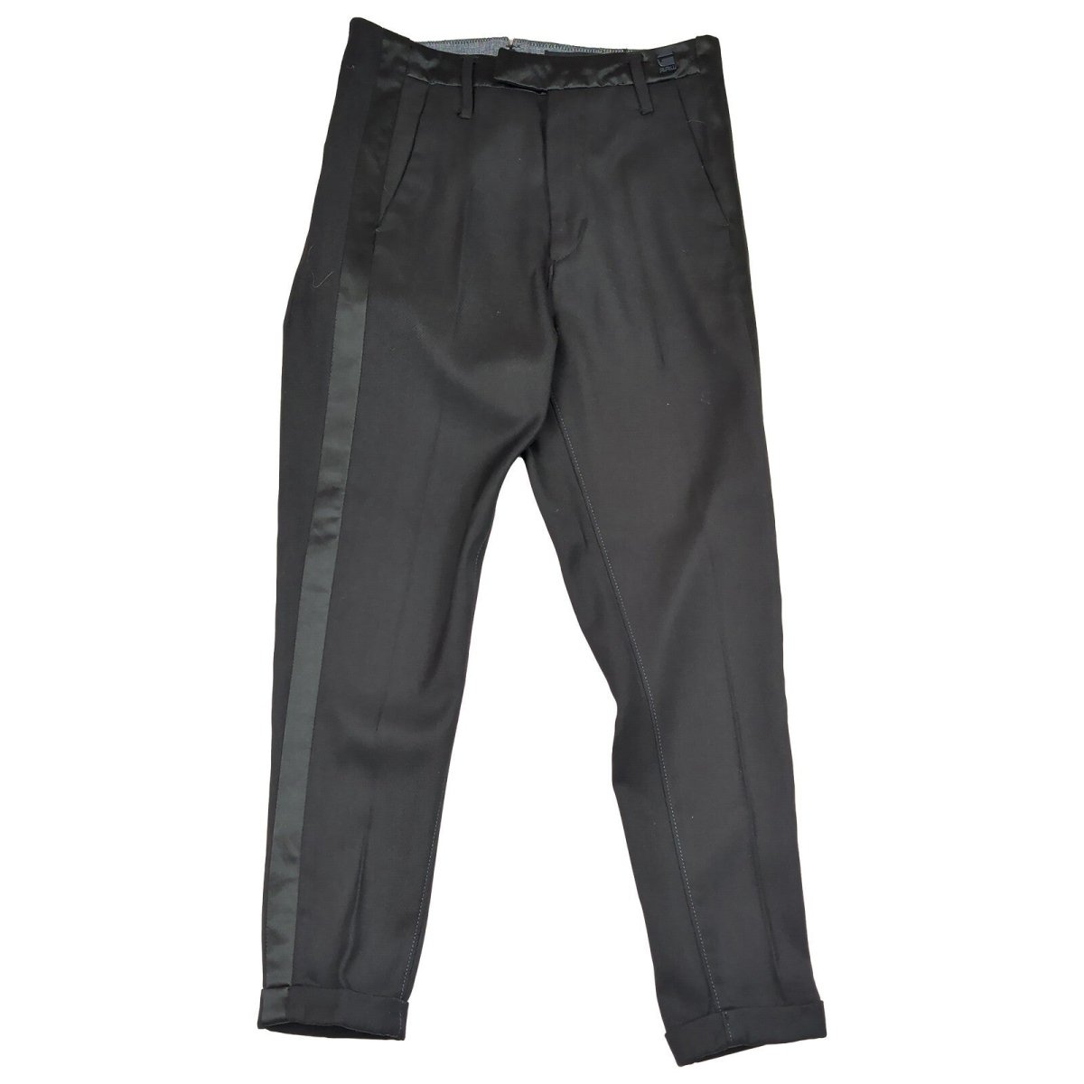 G-Star RAW Correct Women's Trousers W24 Black Tuxedo Stripe Smart Pants – product photo 1 | RewearableUK