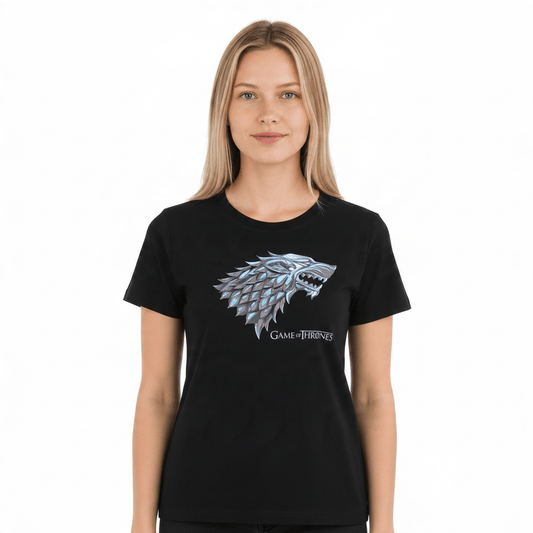 Game of Thrones House Stark Direwolf Women's Black T-Shirt Size L HBO Official – product photo 1 | RewearableUK