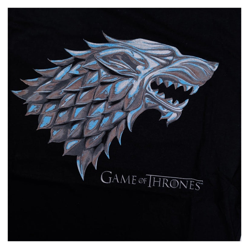 Game of Thrones House Stark Direwolf Women's Black T-Shirt Size L HBO Official – product photo 4 | RewearableUK