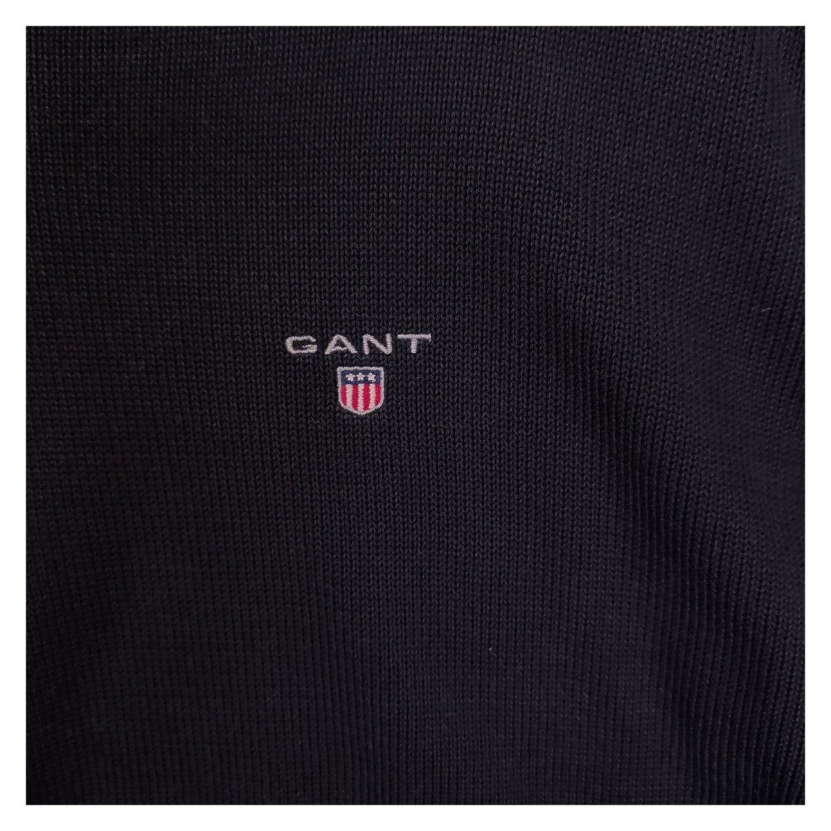 GANT Men's Jumper Regular M Black Embroidered Logo 100% Cotton – product photo 3 | RewearableUK
