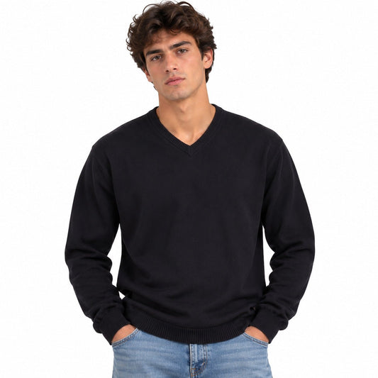 GANT Men's V-Neck Cotton Jumper M Black – Fair – jumper product photo 1 | RewearableUK