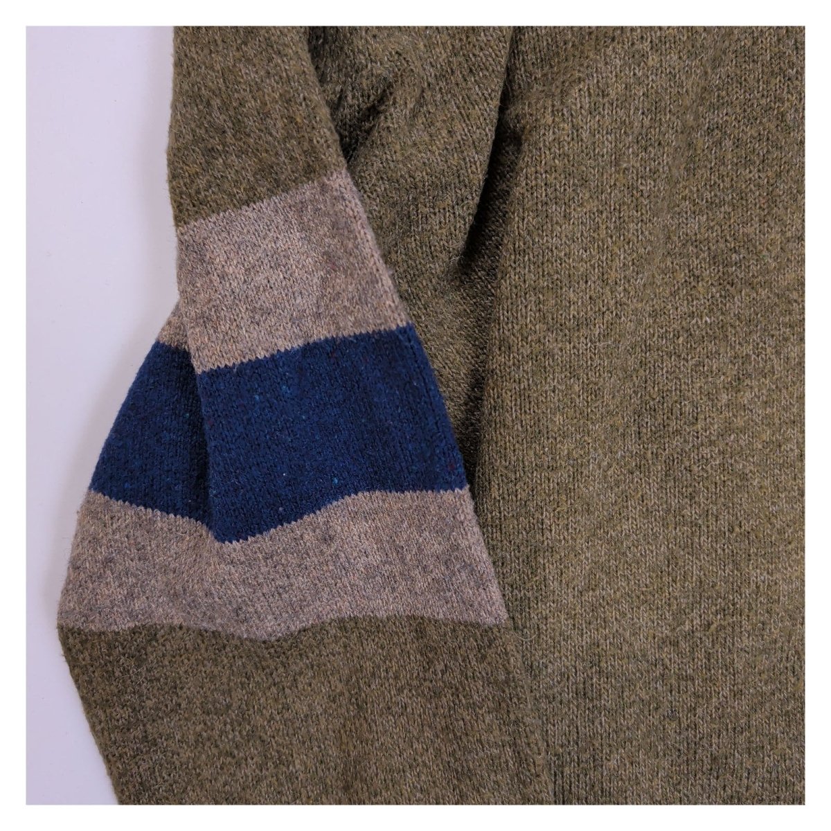 Gap Mens Jumper Large Brown V-Neck Striped Wool Cotton Blend – product photo 5 | RewearableUK