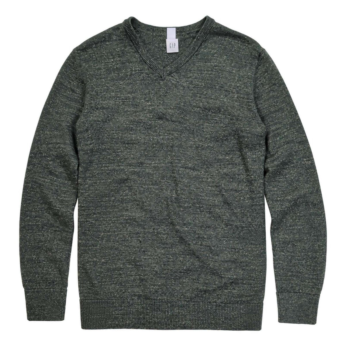 GAP Men's Jumper Medium Tall Forest Green V-Neck Cotton Blend – product photo 1 | RewearableUK