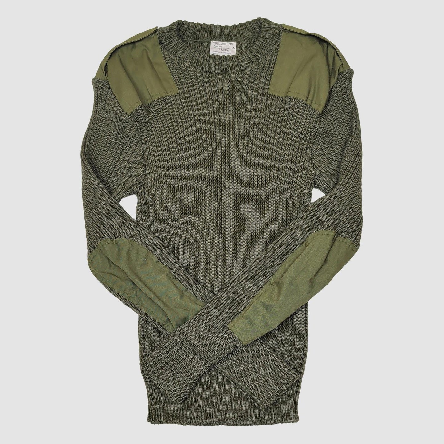 genuine british military heavy olive round neck jersey sweater size 112 cm by RewearableUK – | RewearableUK