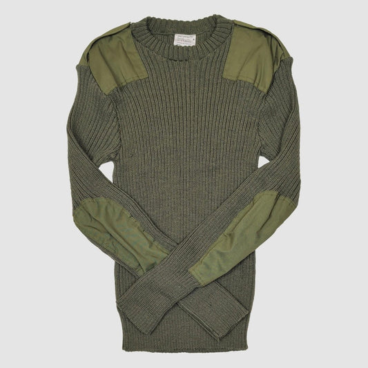 genuine british military heavy olive round neck jersey sweater size 112 cm by RewearableUK – | RewearableUK