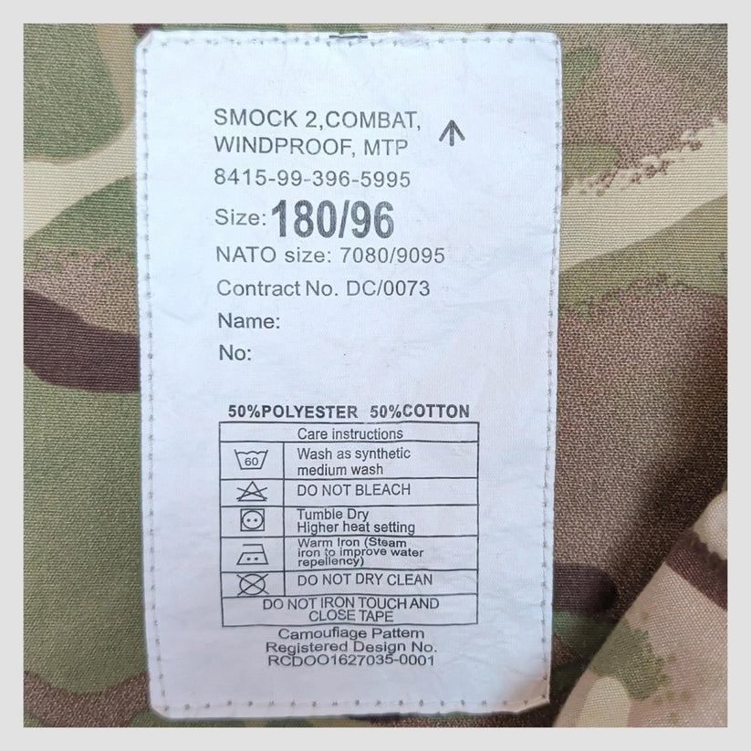 genuine british military mtp windproof combat smock jacket size 180/96 l multica by RewearableUK – | RewearableUK