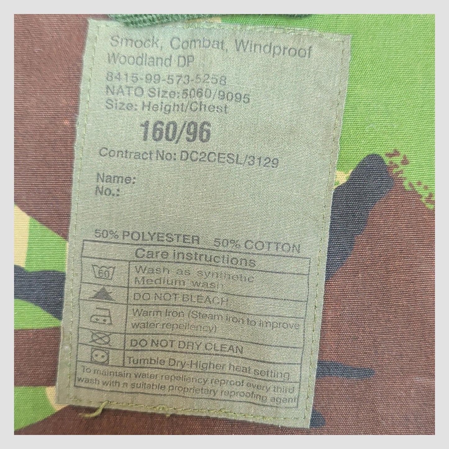 genuine british military woodland dpm windproof combat smock camo size 160 96 by RewearableUK – | RewearableUK